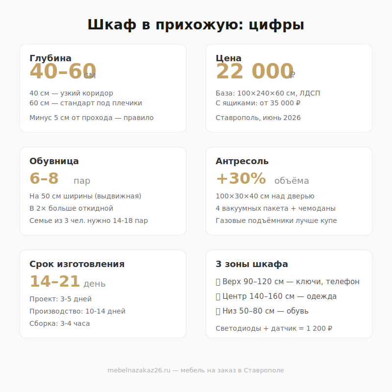 Шкаф в прихожую: цифры и факты