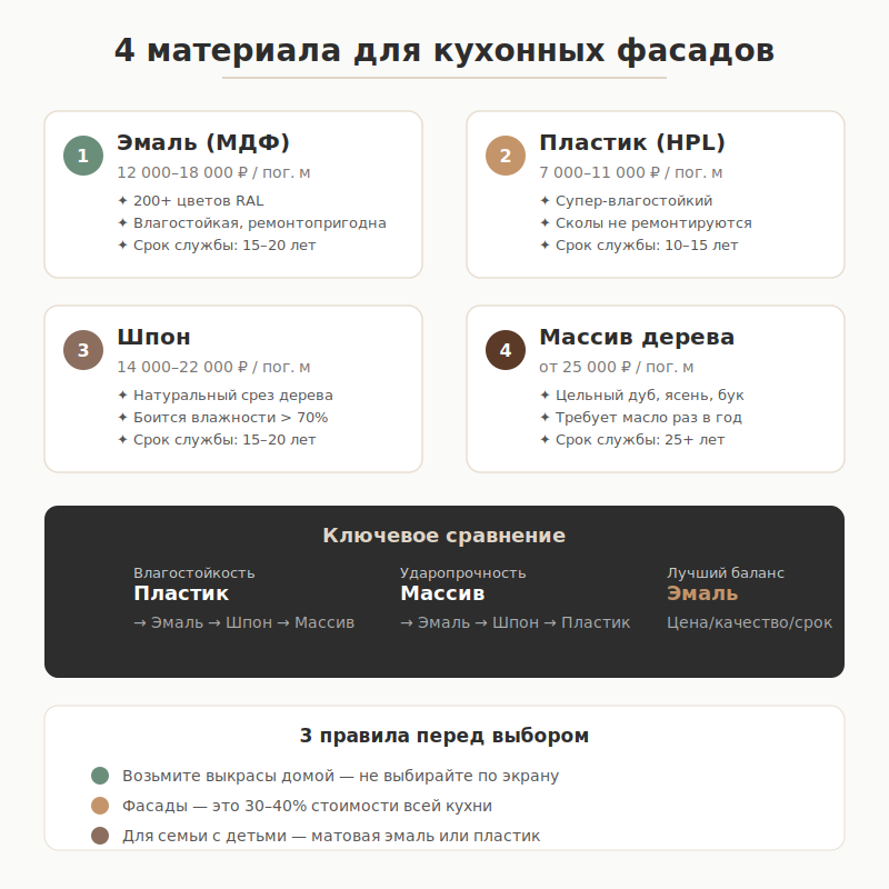 Сравнение фасадов для кухни